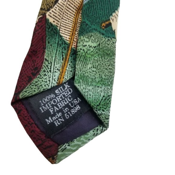 Tango By Max Raab Mens Americana Series Fore! 1908 Pointed Silk Neck Tie - Picture 3 of 4